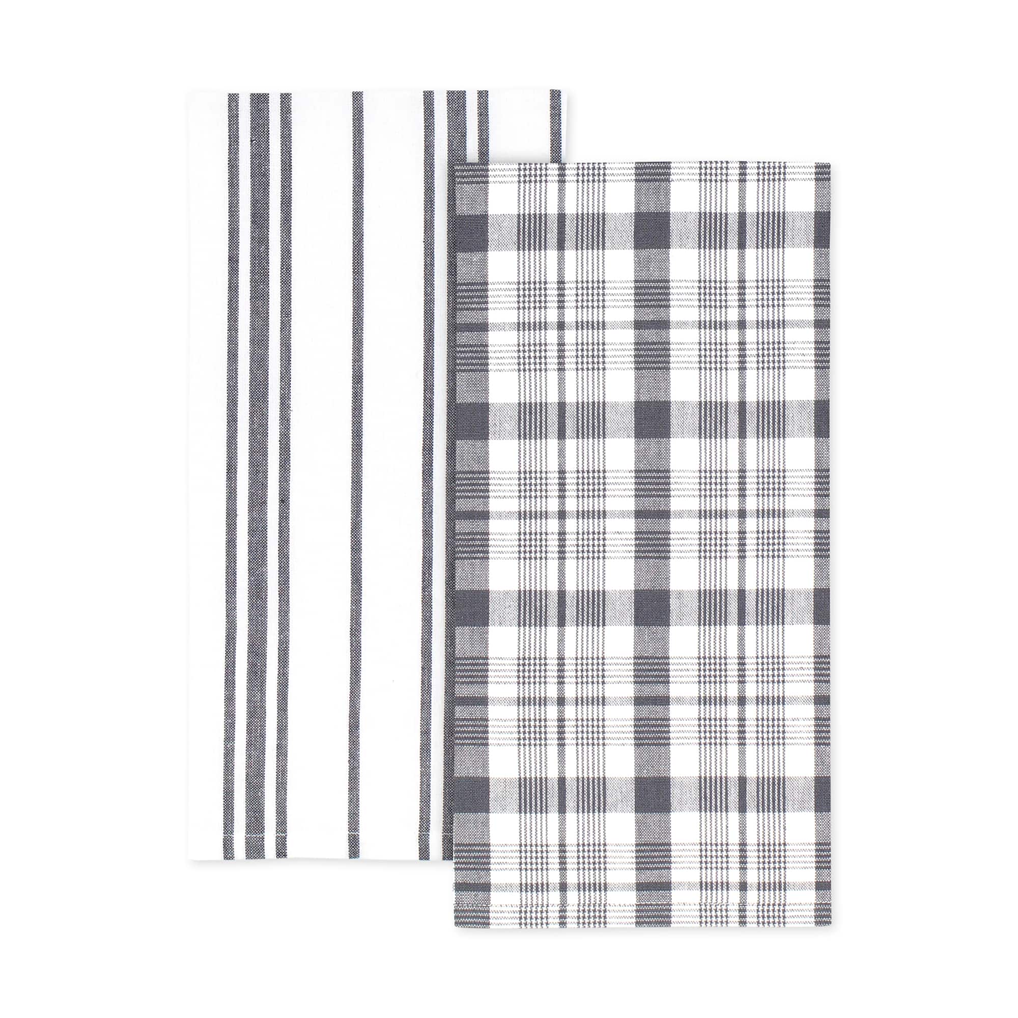 MUkitchen Stainless Steel Gray Farmhouse Kitchen Towels, 2ct.